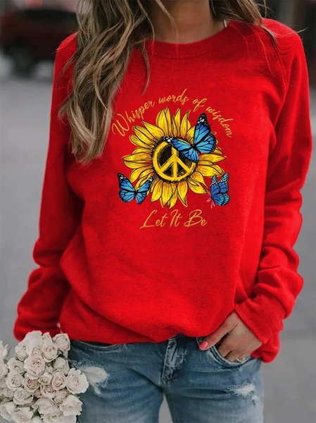 

Casual Floral-print Cotton-Blend Shirts & Tops, Red, Hoodies & Sweatshirts
