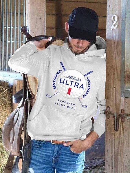 

Casual Men's Fashion Print Sweatshirt, Light gray, Men