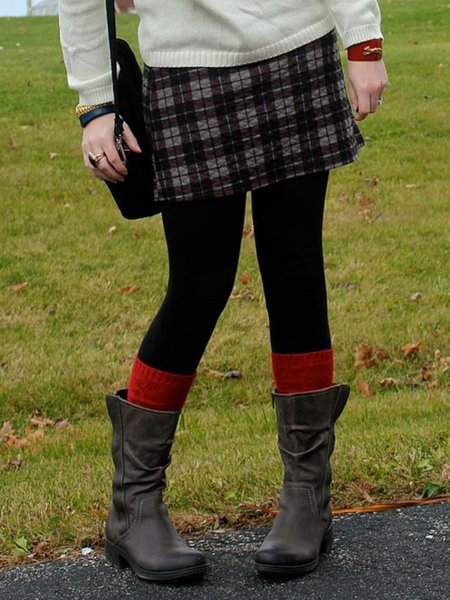 

Women Stretch Plain Leggings & Socks, Wine red, Leggings
