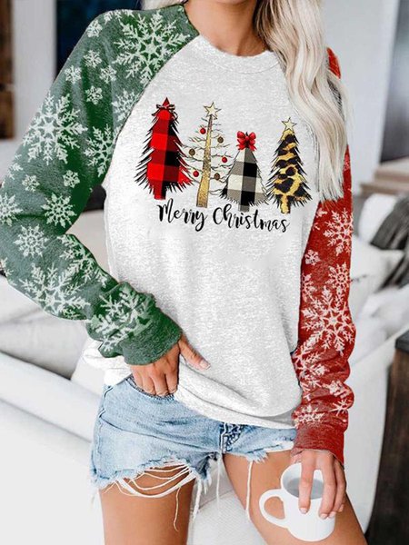 

Women's Merry Christmas print Sweatshirts, White, Hoodies&Sweatshirts