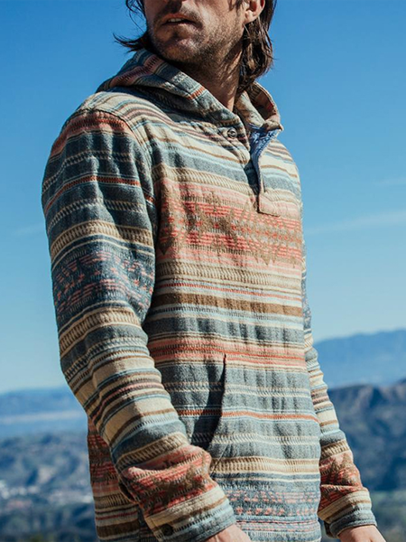 

Beige Casual Striped Hoodie Sweatshirt, Hoodies&Sweatshirts