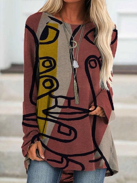 

Printed Long Sleeve Sweatshirts, Red, Hoodies & Sweatshirts