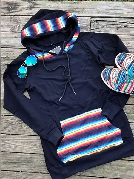 

Black Casual Hoodie Stripes Sweatshirts, Sweatshirts & Hoodies
