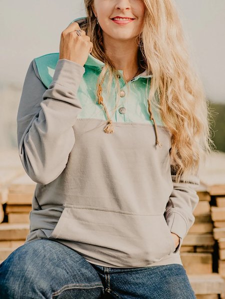 

Gray Long Sleeve Casual Paneled Sweatshirts, Sweatshirts & Hoodies