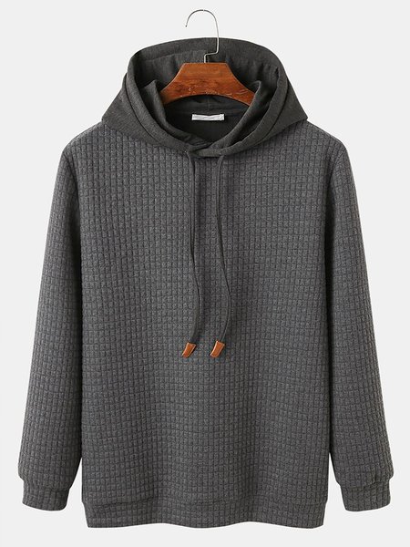 Grigio Di base Lycra Felpa con Cappuccio Camicie Uomo, accessories