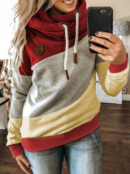 

Red Long Sleeve Shift Sweatshirt, Hoodies&Sweatshirts