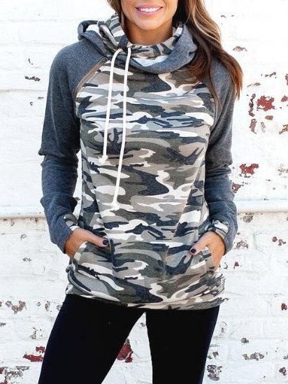 

Women's Fashion Print Hoodie & Sweatshirt, Gray, Hoodies&Sweatshirts