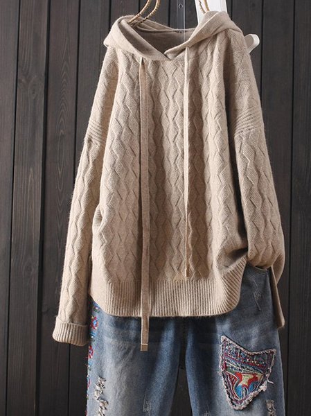 

Vintage Long Sleeve Knitted Sweater, Beige, Sweaters