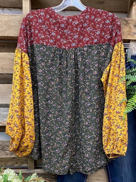 

Green Printed Casual Blouse, Auto-clearance