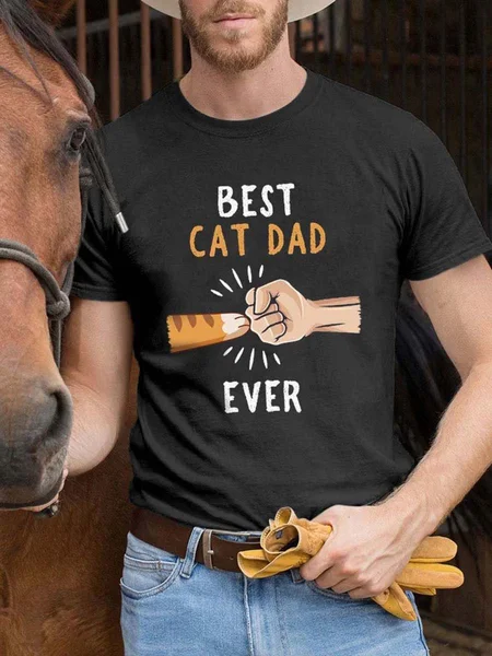 

Men's Best Cat Dad Ever T-shirt, Black, Auto-Clearance