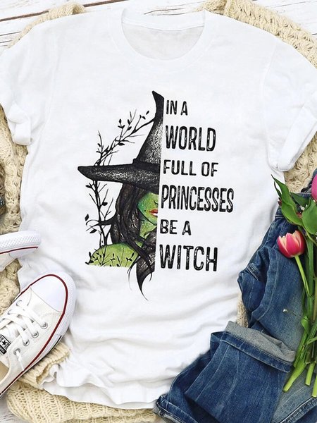 

Halloween Be A Witch T-Shirt Tee, White, T-shirts
