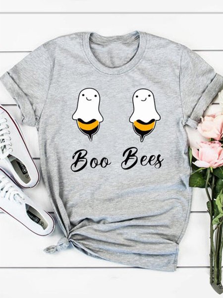 

Halloween Funny Boo Bees T-Shirt Tee - Gray, T-shirts