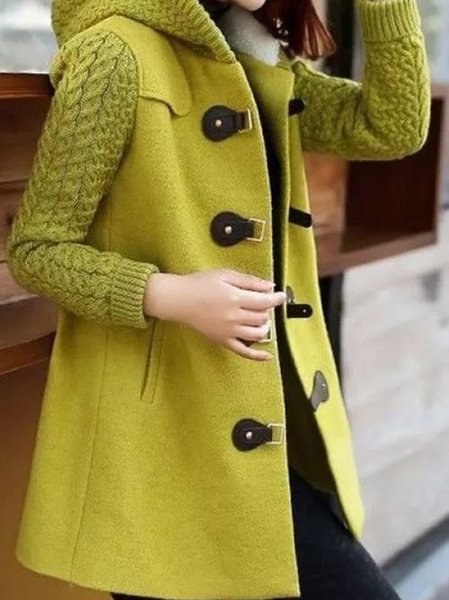 

V Neck Vintage Jacket, Green, Coats