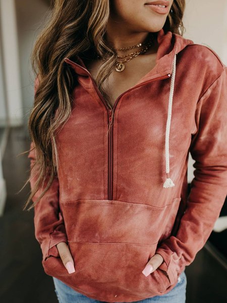 

Red Casual Floral-Print Ombre/tie-Dye Hoodie Sweatshirt, Hoodies&Sweatshirts