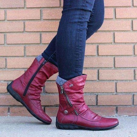 

Leather Boots, Red, Boots