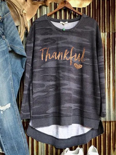 

Gray Shift Cotton-Blend Long Sleeve Letter Sweater, Hoodies & Sweatshirts