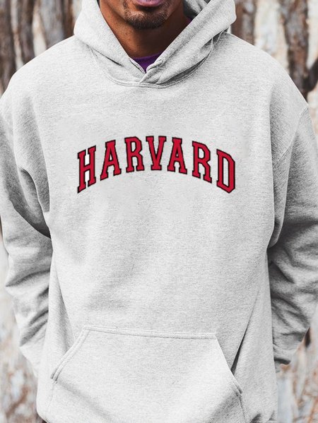 

Casual Men's Fashion Letter Print Hoodie Sweatshirt, Gray, Men