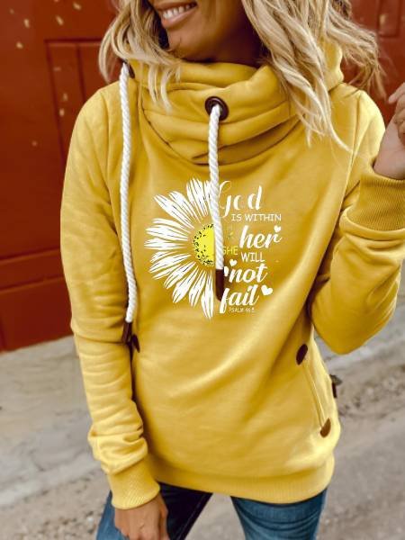 

Yellow Shift Floral Casual Cotton Sweatshirt, Tops