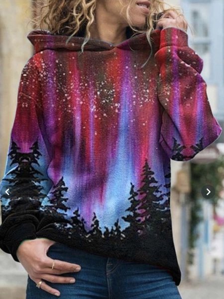 

Hoodie Printed Casual Long Sleeve Sweatshirt, Red, Hoodies & Sweatshirts