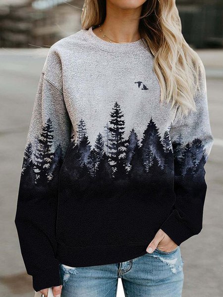 

Gray Plants Casual Shirts & Tops, Long sleeve tops