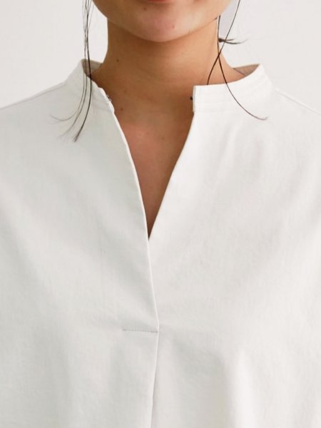 

Cotton Long Sleeve Tops, White, Blouses & Shirts