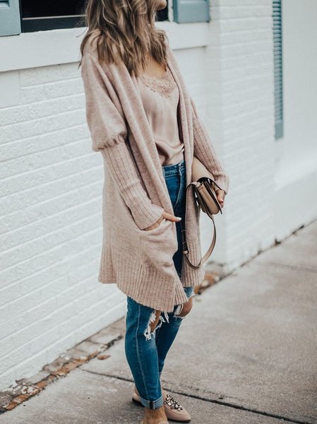 

Solid Wool Blend Holiday Sweater coat, Blush, Sweaters