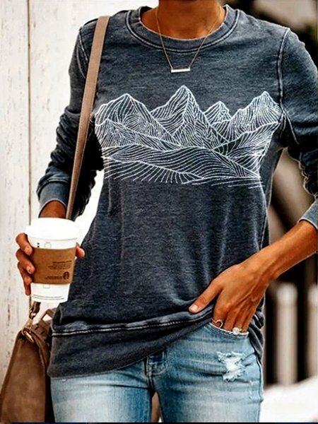

Deep Gray Crew Neck Abstract Casual Printed Sweatshirts, Sweatshirts & Hoodies