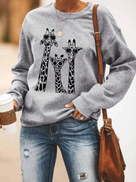 

Giraffe Sweatshirt, Gray, Hoodies&Sweatshirts