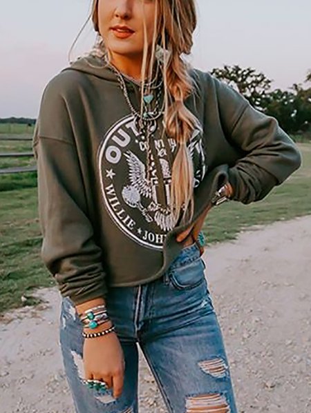 

Deep Green Casual Long Sleeve Sweatshirts, Tops