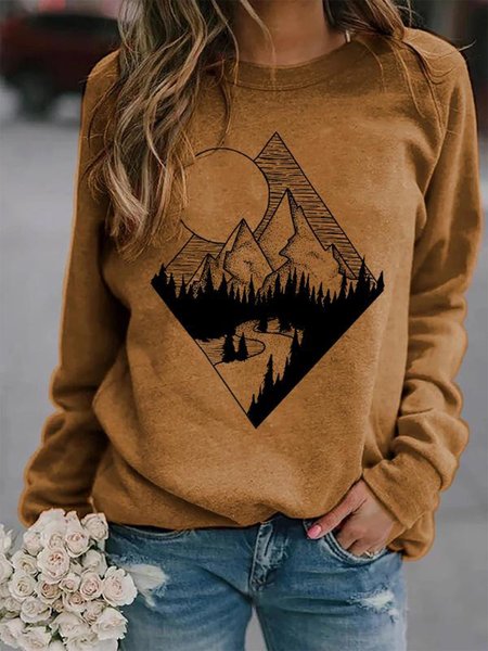 

Brown Abstract Shift Long Sleeve Printed Sweatshirts, Sweatshirts & Hoodies