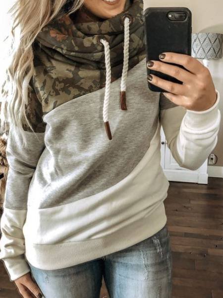 

Gray Casual Long Sleeve Sweatshirt, Hoodies&Sweatshirts