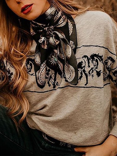 

Gray Crew Neck Casual Shift Sweatshirt, Hoodies & Sweatshirts