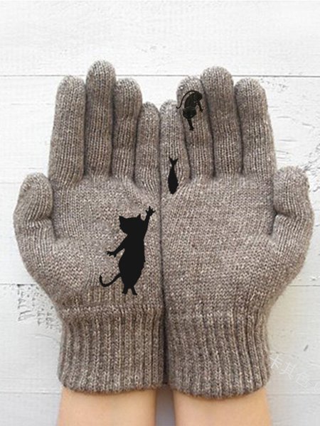 

Women Casual Winter Daily Chic Polyester Gloves, Khaki, Women Gloves