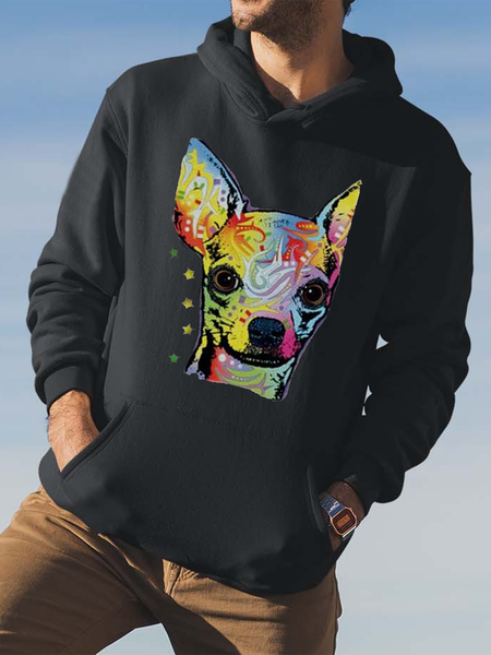 

Black Hoodie Animal Casual Sweatshirt, Men