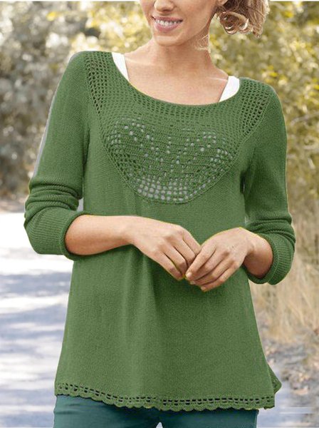 

Green Acrylic Casual Sweater, Sweaters