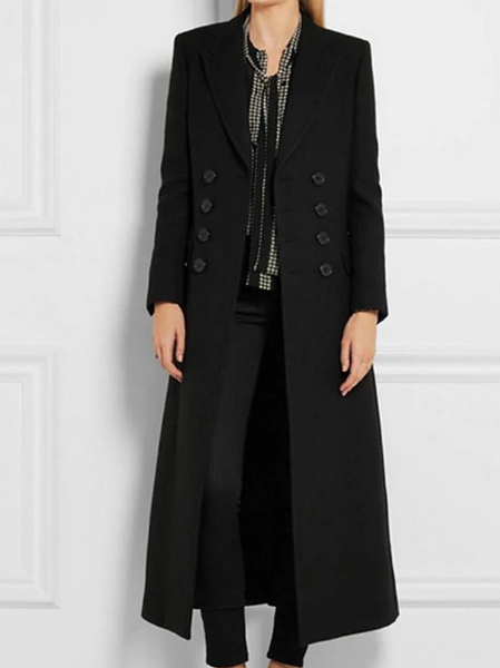 

Tweed Long Sleeve Jacket, Black, Trench Coats