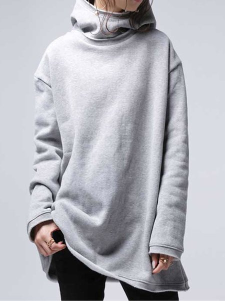 

Grigio Felpa con Cappuccio Solido Maniche Lunghe Felpa, Hoodies & Sweatshirts