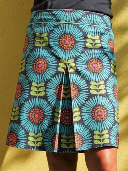 

Blue Floral Casual Skirts, Bottoms
