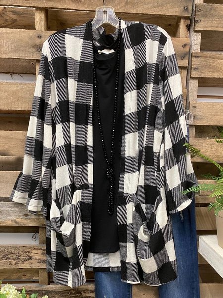 

Black Cotton-Blend Long Sleeve Cardigan, Cardigans