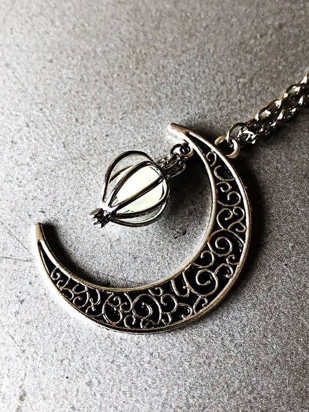 JFN Ghost hollow Moon Necklace, Yellow, Necklaces
