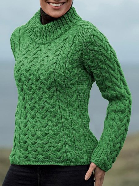 

Green Long Sleeve Jacquard Shift Sweater, Sweaters