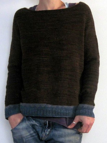 

Vintage Cotton-Blend Long Sleeve Sweater, Brown, Sweaters