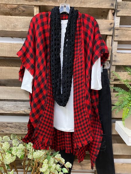 

Red Casual Cotton-Blend Outerwear, Outerwear