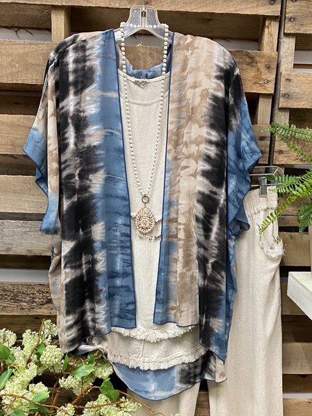 

Multicolor Cotton-Blend Casual Printed Cardigan, Cardigans