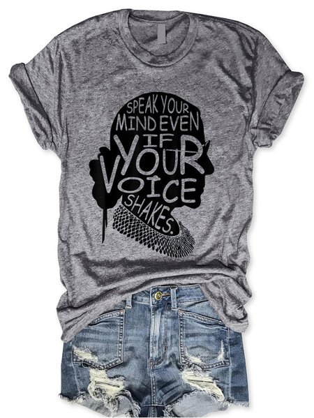 

Speak Your Mind Even If Your Voice Shakes Notorious RBG Tee, Gray, T-shirts