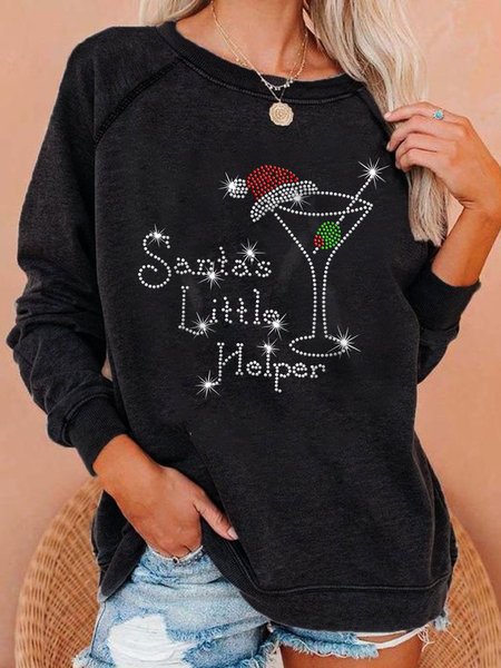 

Crew Neck Casual Hoodies & Sweatshirts, Black, Hoodies & Sweatshirts