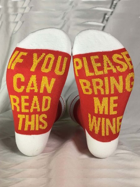 

IF YOU CAN READ THIS English Letter Socks, White, Socks