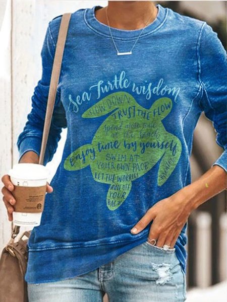 

Vintage Maniche Lunghe Girocollo Statement Lettera Stampato Casuale Top, Come immagine, Hoodies & Sweatshirts