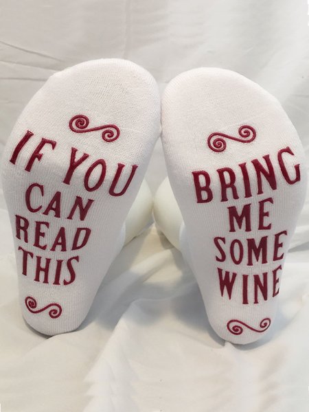

IF YOU CAN READ THIS English Letter Socks, White, Socks