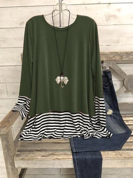 

O-Neck Shirts & Tops, Green, Blouses